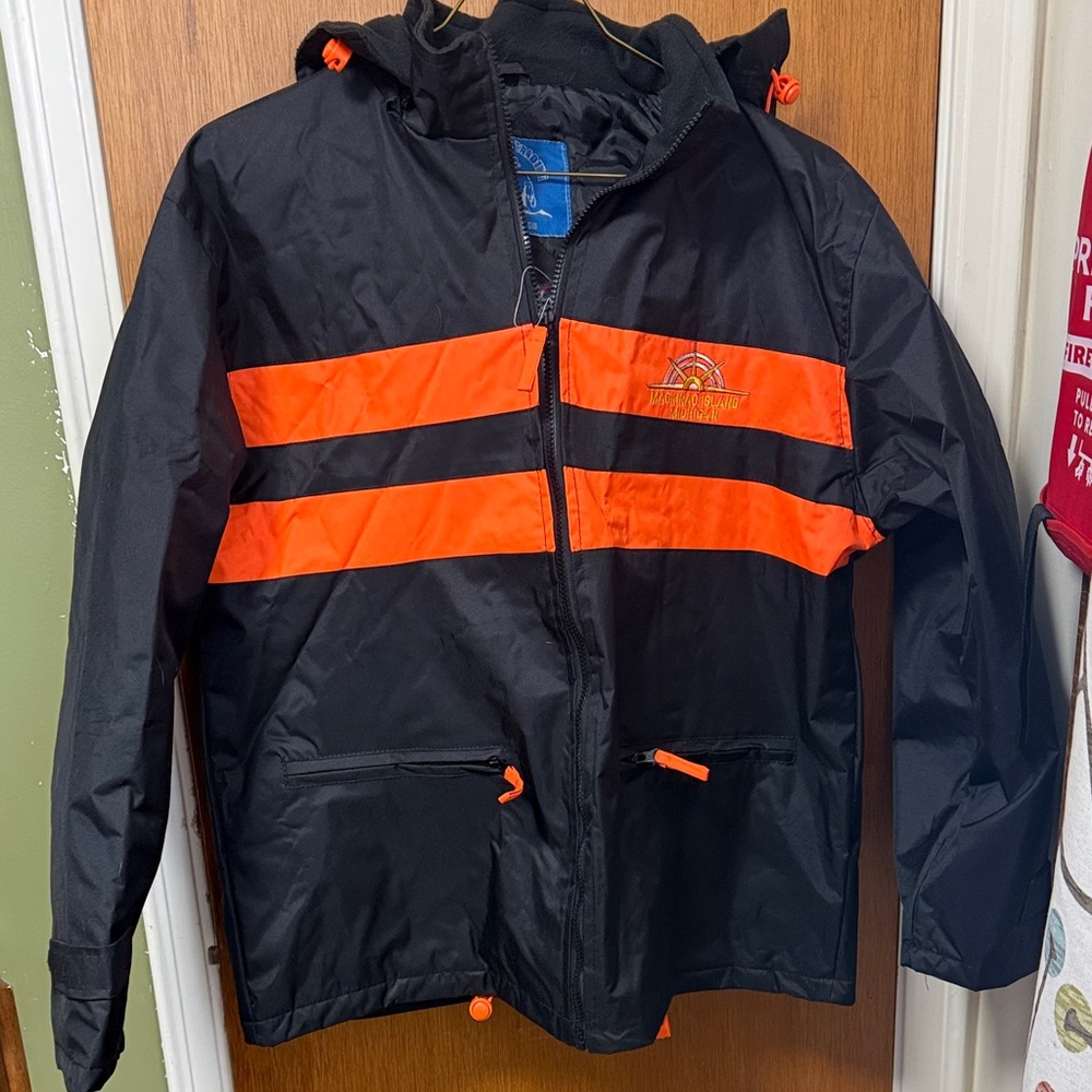 Mackinac Island Michigan Kids Black and Orange Light Coat